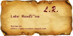 Lehr Roxána névjegykártya