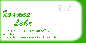 roxana lehr business card